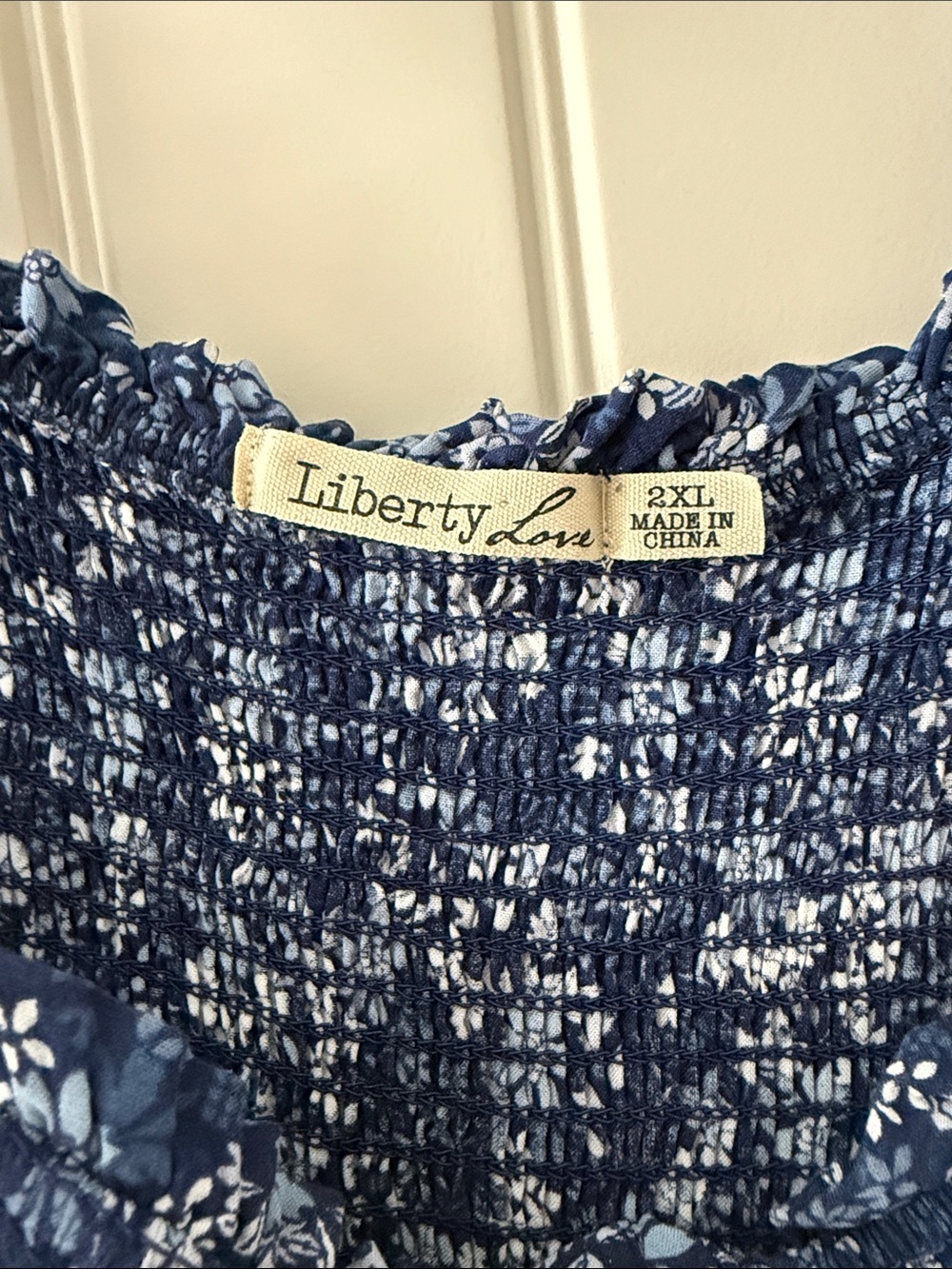 Navy Blue Floral Midi Sundress - Picture 3 of 3
